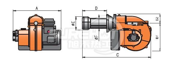 百得SPARK 35DSG燃燒器外型尺寸圖